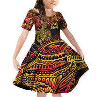 Papua New Guinea 50th Independence Day Family Matching Off Shoulder Short Dress and Hawaiian Shirt Culture Spirit and Sovereignty