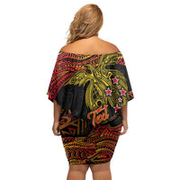 Papua New Guinea 50th Independence Day Family Matching Off Shoulder Short Dress and Hawaiian Shirt Culture Spirit and Sovereignty