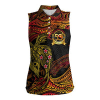 Papua New Guinea 50th Independence Day Women Sleeveless Polo Shirt Culture Spirit and Sovereignty