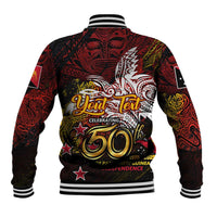 PNG 1975 - 2025 Baseball Jacket Papua New Guinea 50th Independence Anniversary DT02 - Polynesian Pride