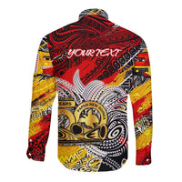Papua New Guinea 50th Independence Day Long Sleeve Button Shirt Celebrate Our History, Inspire Our Future DT02 - Polynesian Pride