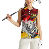 Papua New Guinea 50th Independence Day Women Sleeveless Polo Shirt Celebrate Our History, Inspire Our Future