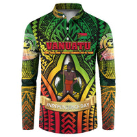 Vanuatu 45th Independence Anniversary Button Sweatshirt Embracing Our Traditions Shaping Our Future DT02 Art - Polynesian Pride
