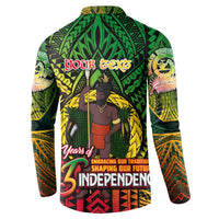 Vanuatu 45th Independence Anniversary Button Sweatshirt Embracing Our Traditions Shaping Our Future DT02 - Polynesian Pride