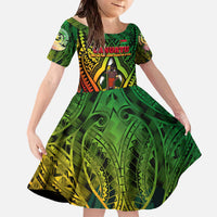 Vanuatu 45th Independence Anniversary Family Matching Off The Shoulder Long Sleeve Dress and Hawaiian Shirt Embracing Our Traditions Shaping Our Future