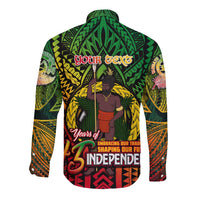 Vanuatu 45th Independence Anniversary Long Sleeve Button Shirt Embracing Our Traditions Shaping Our Future DT02 - Polynesian Pride