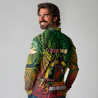 Vanuatu 45th Independence Anniversary Long Sleeve Polo Shirt Embracing Our Traditions Shaping Our Future