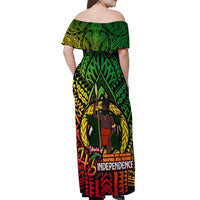 Vanuatu 45th Independence Anniversary Off Shoulder Maxi Dress Embracing Our Traditions Shaping Our Future DT02 - Polynesian Pride
