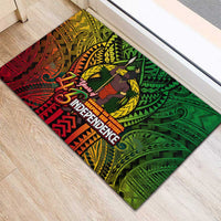 Vanuatu 45th Independence Anniversary Rubber Doormat Embracing Our Traditions Shaping Our Future DT02 - Polynesian Pride
