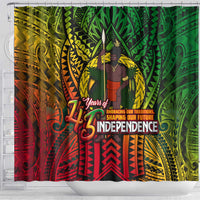 Vanuatu 45th Independence Anniversary Shower Curtain Embracing Our Traditions Shaping Our Future