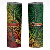 Vanuatu 45th Independence Anniversary Skinny Tumbler Embracing Our Traditions Shaping Our Future