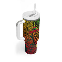 Vanuatu 45th Independence Anniversary Tumbler With Handle Embracing Our Traditions Shaping Our Future