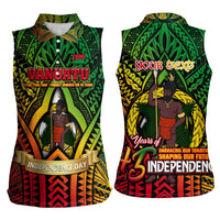 Vanuatu 45th Independence Anniversary Women Sleeveless Polo Shirt Embracing Our Traditions Shaping Our Future