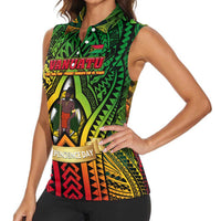Vanuatu 45th Independence Anniversary Women Sleeveless Polo Shirt Embracing Our Traditions Shaping Our Future