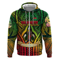 Vanuatu 45th Independence Anniversary Zip Hoodie Embracing Our Traditions Shaping Our Future