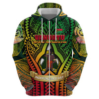 Vanuatu 45th Independence Anniversary Zip Hoodie Embracing Our Traditions Shaping Our Future