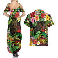 45th Anniversary of Freedom Vanuatu Couples Matching Summer Maxi Dress and Hawaiian Shirt Island Pride Cultural Power Pacific Unity