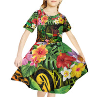 45th Anniversary of Freedom Vanuatu Kid Short Sleeve Dress Island Pride Cultural Power Pacific Unity