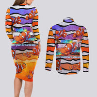 The Ocean Best Dad Couples Matching Long Sleeve Bodycon Dress and Long Sleeve Button Shirt Like Marlin Happy Fathers Day To a True Hero - Polynesian Pride