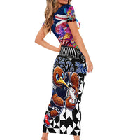Personalized Kiwi New Zealand Rugby Short Sleeve Bodycon Dress Kiwis Mascot Tropical Pattern