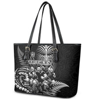 All Black Brothers Rugby Leather Tote Bag New Zealand Maori Haka