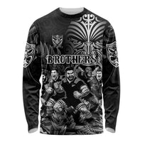 Personalized All Black Brothers Rugby Long Sleeve Shirt New Zealand Maori Haka