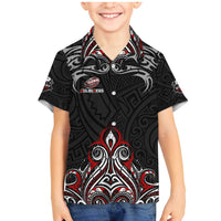 All Black NZL Rugby Champions Family Matching Mermaid Dress and Hawaiian Shirt Maori Warrior