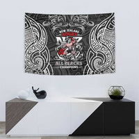 All Black NZL Rugby Champions Tapestry Maori Warrior