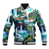 Wailua Falls Hawaii Baseball Jacket Kauai Natural Beauty DT02 Unisex Art - Polynesian Pride