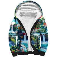 Wailua Falls Hawaii Sherpa Hoodie Kauai Natural Beauty DT02 Unisex Art - Polynesian Pride