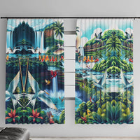 Wailua Falls Hawaii Window Curtain Kauai Natural Beauty DT02 With Hooks Art - Polynesian Pride