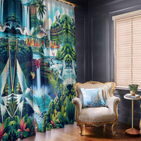Wailua Falls Hawaii Window Curtain Kauai Natural Beauty DT02 - Polynesian Pride