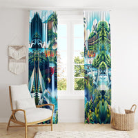 Wailua Falls Hawaii Window Curtain Kauai Natural Beauty DT02 - Polynesian Pride
