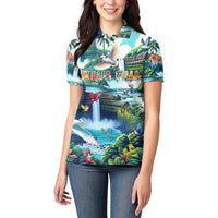 Wailua Falls Hawaii Women Polo Shirt Kauai Natural Beauty DT02 - Polynesian Pride