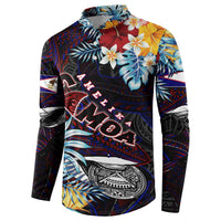 Personalized Amelika Samoa Sharks Polynesia Button Sweatshirt American Samoa