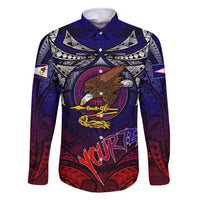 Personalized American Samoa Flag Family Matching Off Shoulder Maxi Dress and Hawaiian Shirt Eagles Polynesian Art