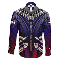 Personalized American Samoa Flag Family Matching Short Sleeve Bodycon Dress and Hawaiian Shirt Eagles Polynesian Art