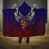Personalized American Samoa Flag Hooded Blanket Eagles Polynesian Art