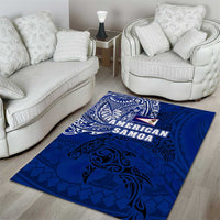 Sharks And American Samoa Area Rug Simple Polynesian Blue