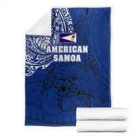 Sharks And American Samoa Blanket Simple Polynesian Blue