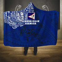 Sharks And American Samoa Hooded Blanket Simple Polynesian Blue