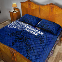 Sharks And American Samoa Quilt Bed Set Simple Polynesian Blue