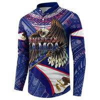 American Samoa Button Sweatshirt Brave Eagle Flag Color