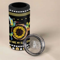Hummingbird Sunflower Christmas 4 in 1 Can Cooler Tumbler You Are My Sunshine