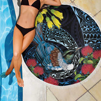 New Zealand Tui Bird Beach Blanket Maori Koru Mix Pohutukawa DT04 - Polynesian Pride