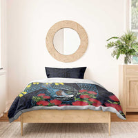 New Zealand Tui Bird Bedding Set Maori Koru Mix Pohutukawa
