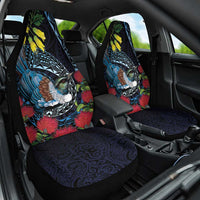 New Zealand Tui Bird Car Seat Cover Maori Koru Mix Pohutukawa