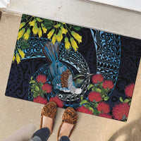 New Zealand Tui Bird Rubber Doormat Maori Koru Mix Pohutukawa DT04 - Polynesian Pride