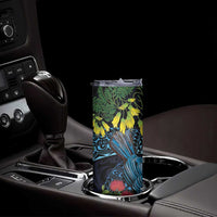 New Zealand Tui Bird Skinny Tumbler Maori Koru Mix Pohutukawa