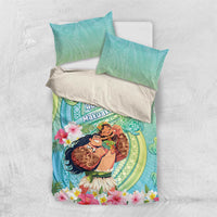 Hawaii Father's Day Bedding Set Happy Father And Child DT04 US Twin 172cm x 218cm Green - Polynesian Pride